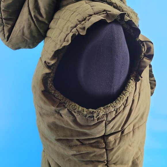 Billabong Olive Green Fleece-Lined Quilted Vest with Hood – Women’s M - Picture 12 of 14